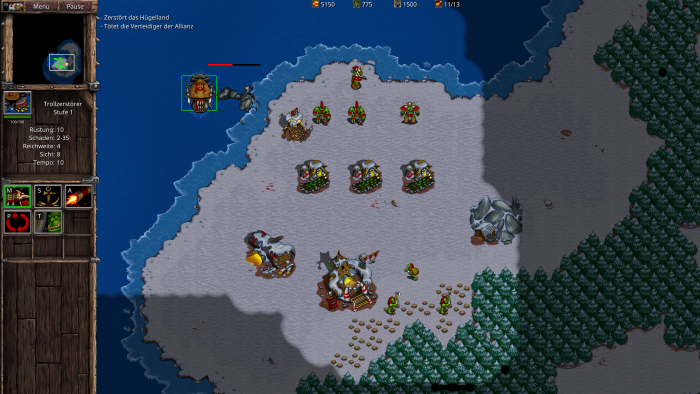 Da das Remaster deutlich höhere Bildschirmauflösungen unterstützt, ist nun ein größerer Teil des Schlachtfelds sichtbar. Leider ist ein nahtloses Rein- und Rauszoomen per Mausrad nicht möglich. (Bild: Blizzard Entertainment / Screenshot: Medienagentur Plassma)